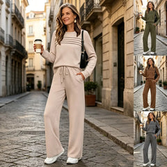 【Velikosti S-5XL】Dámský módní sportovní set, vysokokvalitní bavlněná koszulka s dlouhým rukávem + kalhoty, varianta E ✅ Platba při převzetí