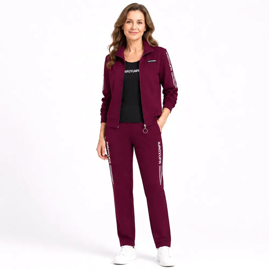 🌸 Elegance a naprosté pohodlí! Elegantní dámská třídílná tepláková souprava (bunda se zipem + tričko + kalhoty / Velikosti: M–6XL)! ✨