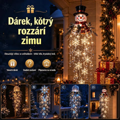 🔥 DNES SLEVA 50 % 🎅 Vánoční závěsná LED lampa se sněhovou vločkou a křišťálem | Kouzelná záře na verandu ✨